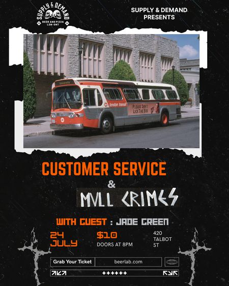 ADMIT ONE TO CUSTOMER SERVICE AND MVLL CRIMES